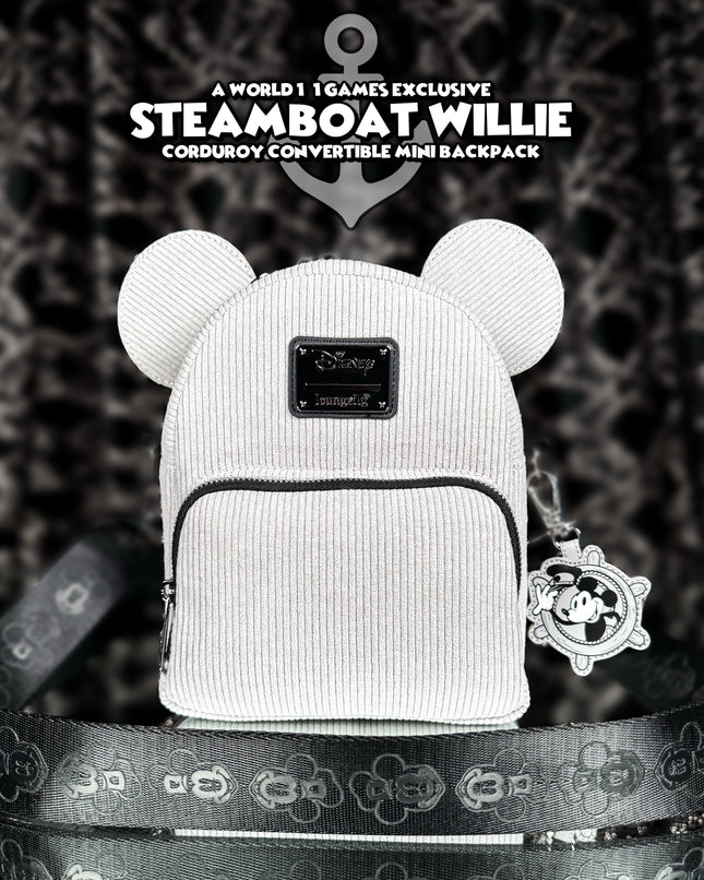 Steamboat Willie Corduroy Convertible Mini Backpack - W1-1 Exclusive
