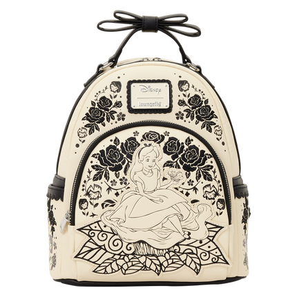 Alice in Wonderland Embroidered Floral Mini Backpack