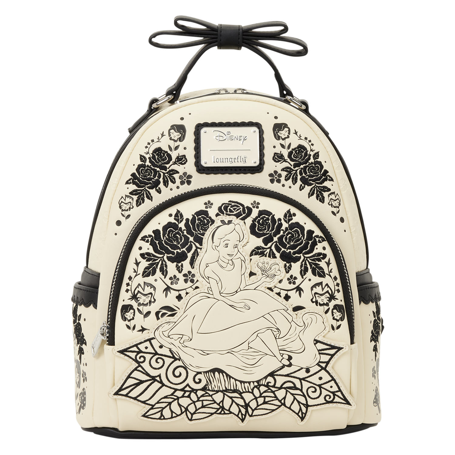 Alice in Wonderland Embroidered Floral Mini Backpack