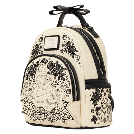 Alice in Wonderland Embroidered Floral Mini Backpack