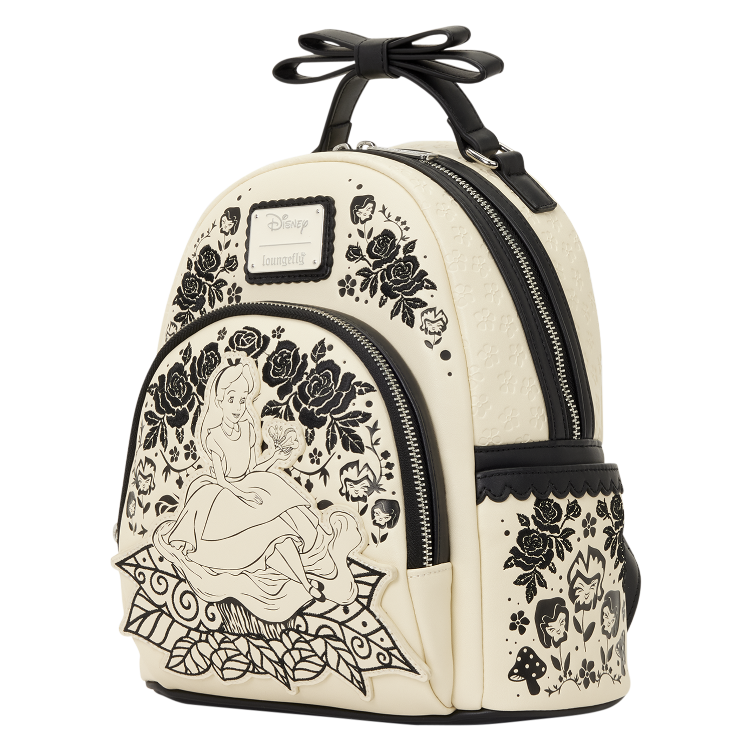 Alice in Wonderland Embroidered Floral Mini Backpack