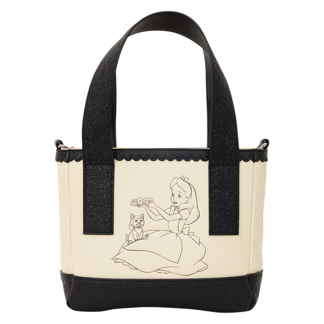Alice in Wonderland Embroidered Floral Tote