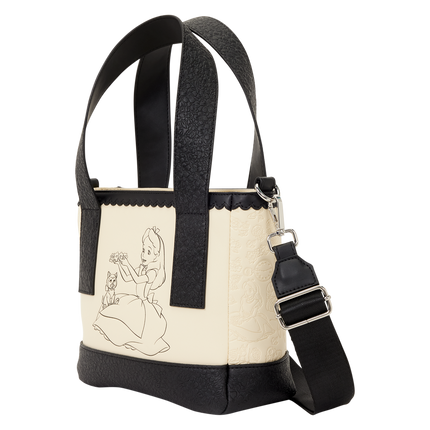 Alice in Wonderland Embroidered Floral Tote