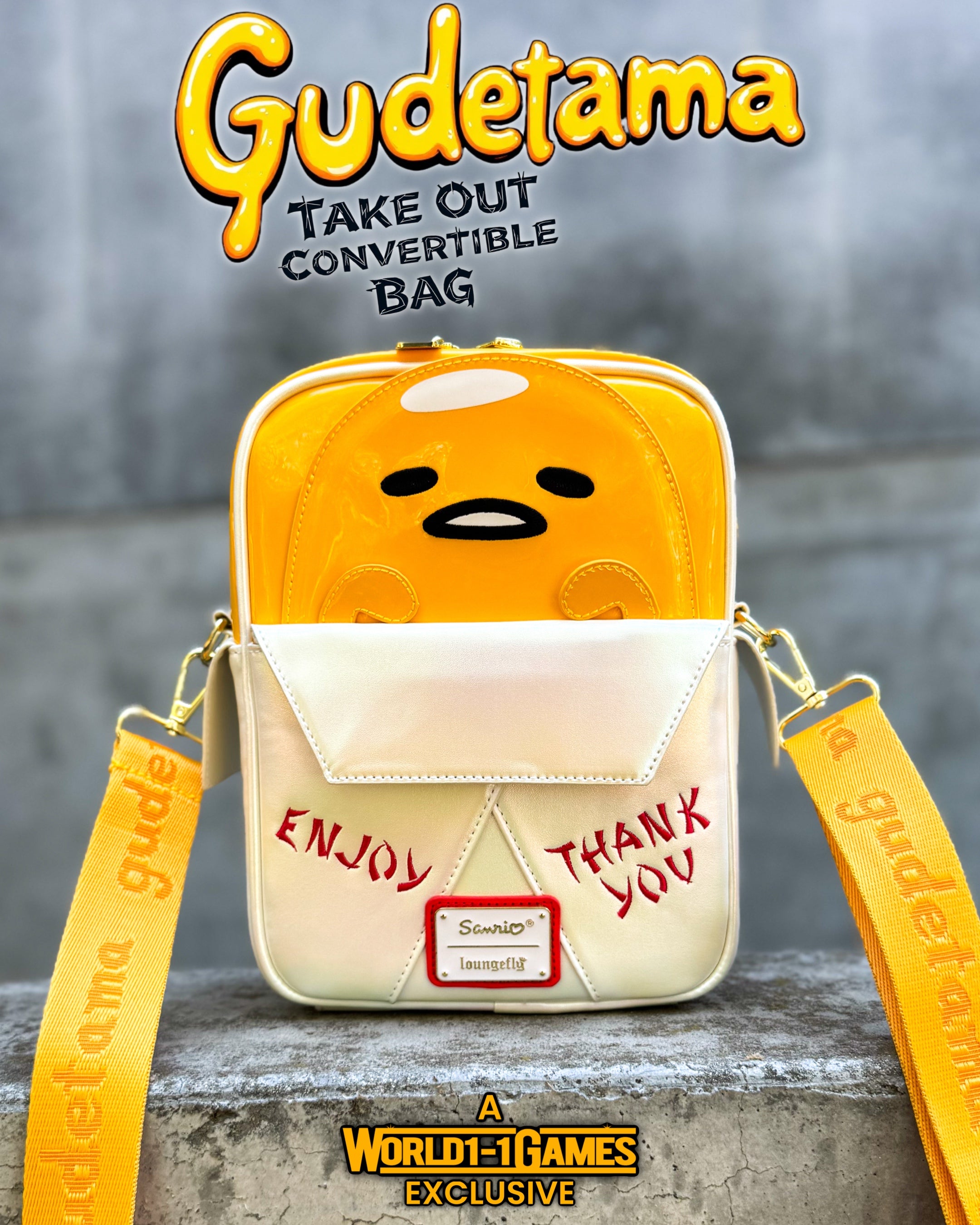gudetama backpack mini target tokidoki x Kawaii Comics 2 side slit pockets World 1-1 Games Sanrio Gudetama