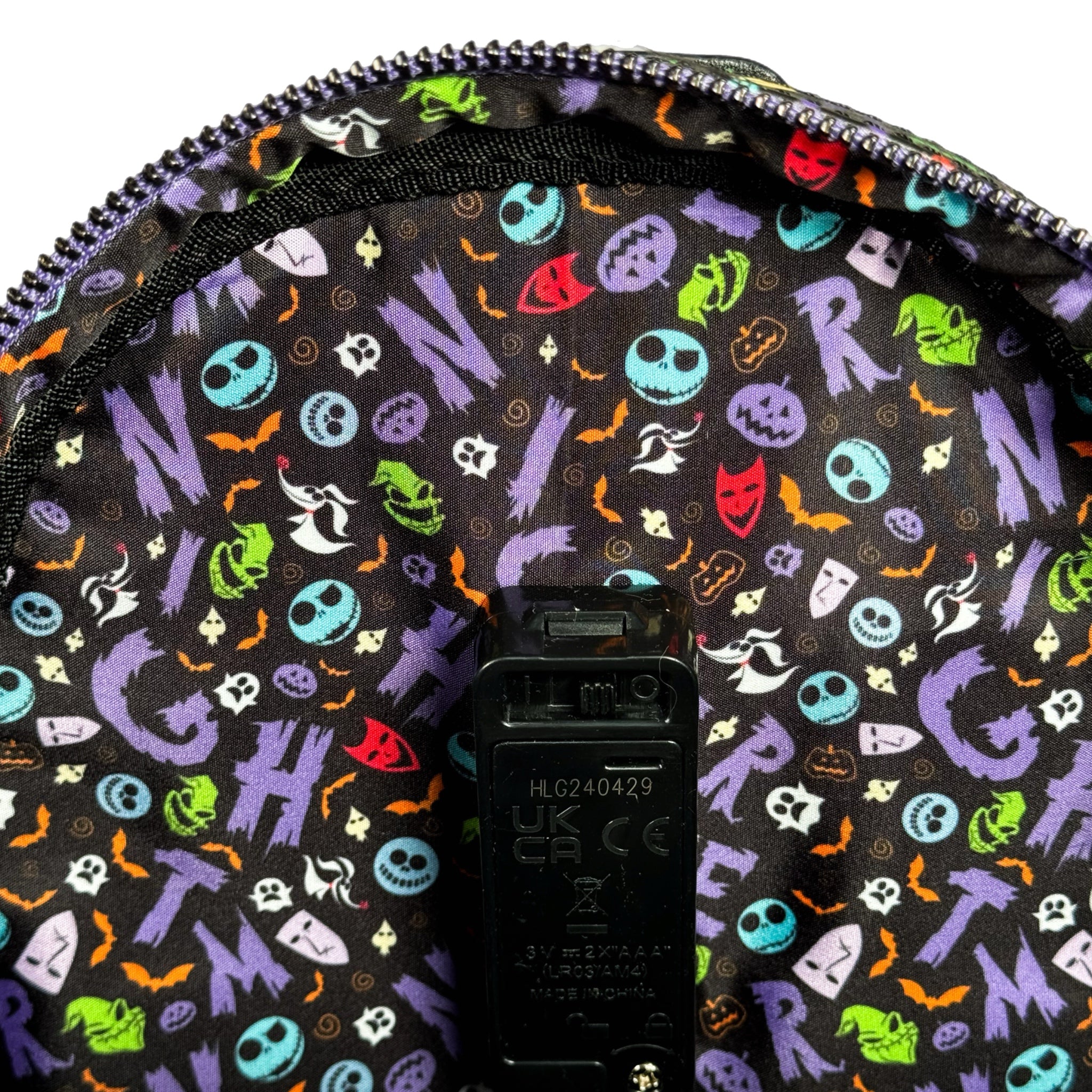 Oogie Boogie Lock Shock and Barrel Light up and Glow in the Dark Mini Backpack 7