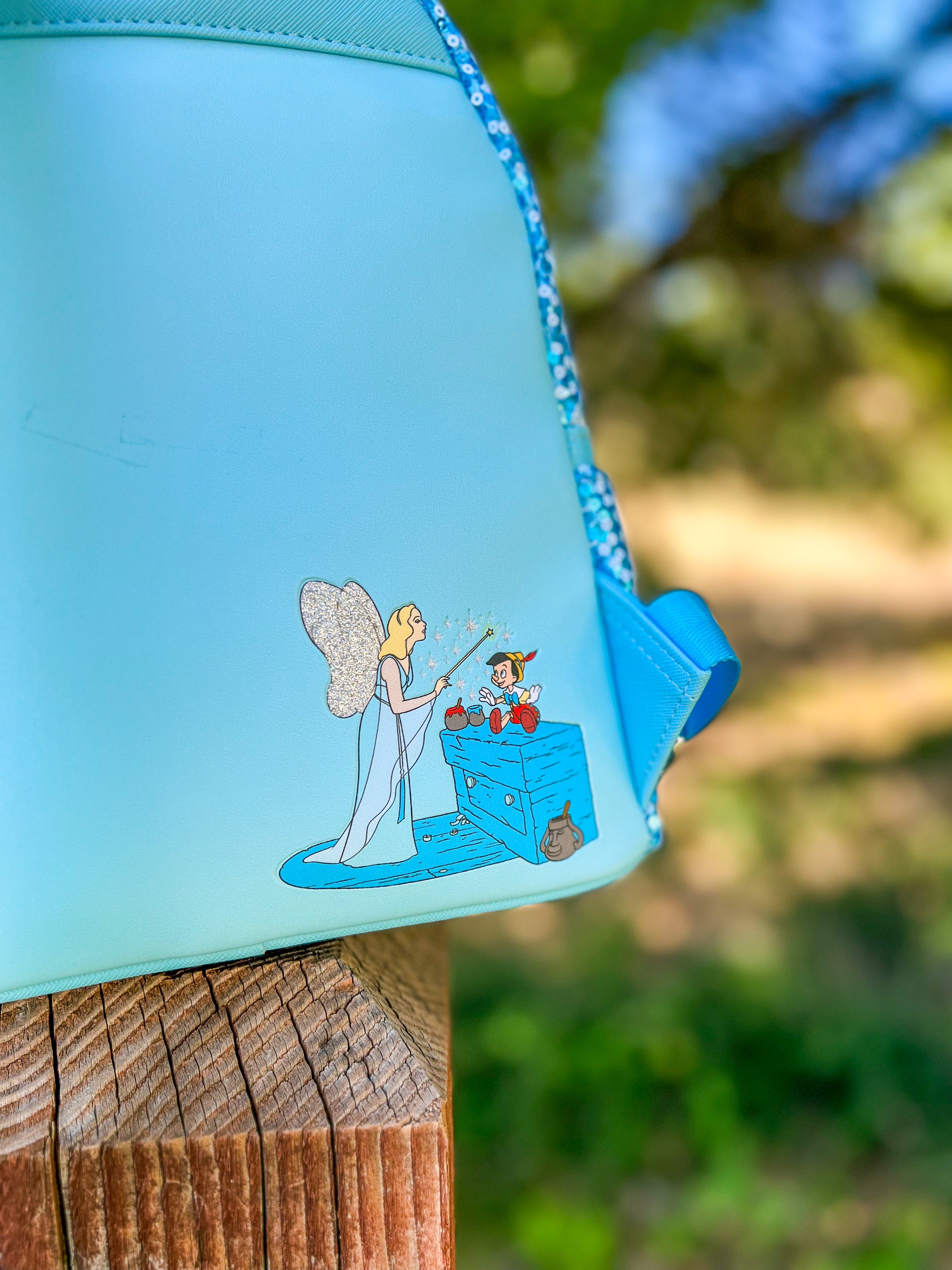 fairy tail mini backpack Pinocchio's Blue Fairy Sequin Mini Backpack