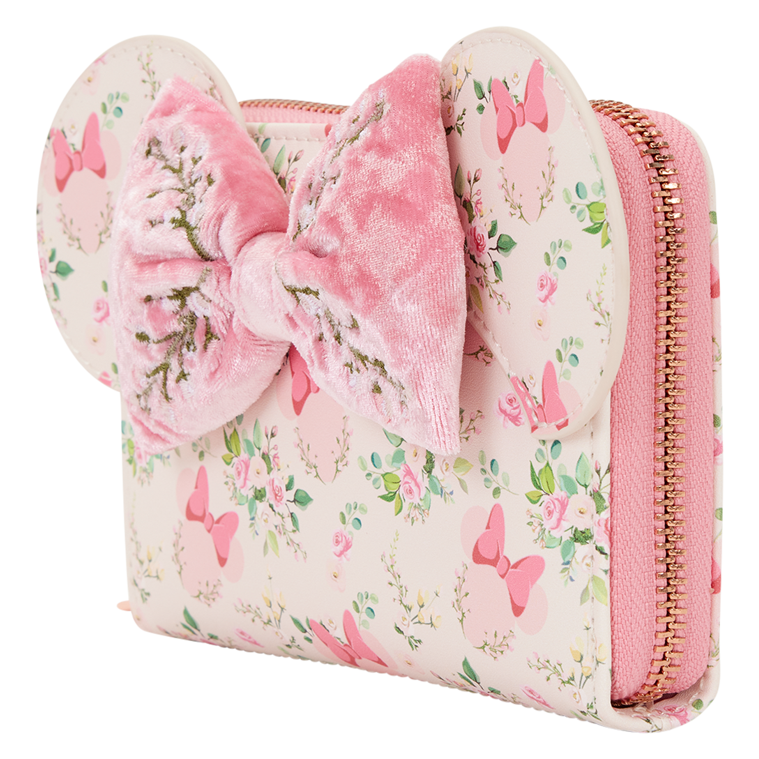 Minnie Mouse Floral All-Over Print Zip Around Wallet