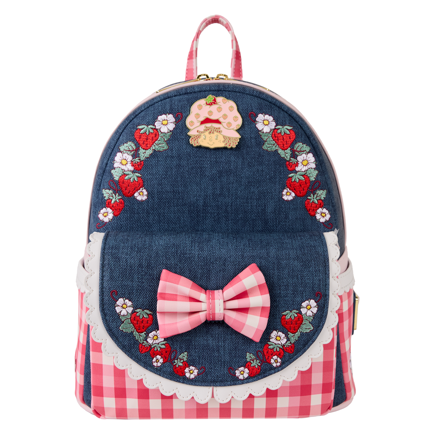 LF STRAWBERRY SHORTCAKE FAUX DENIM MINI BACKPACK