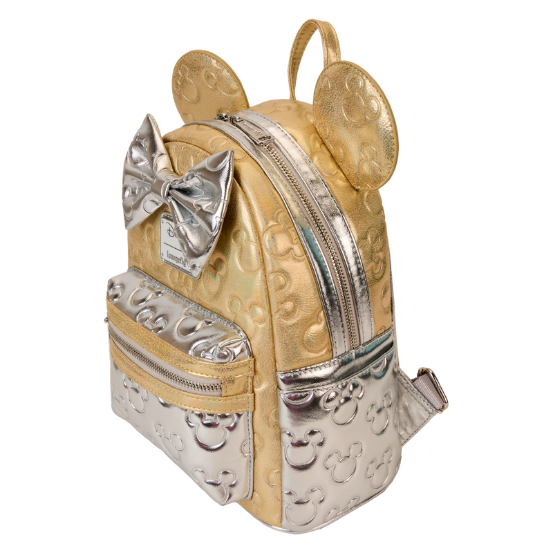 Minnie Mouse Metallic Gold & Silver Quilted Mini Backpack