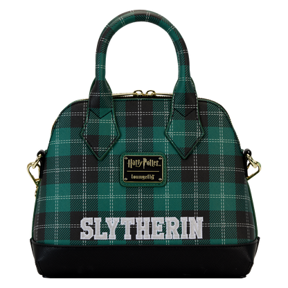 Harry Potter Slytherin Patch Varsity Plaid Crossbody Bag