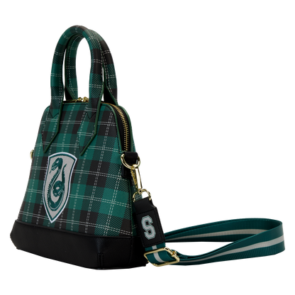 Harry Potter Slytherin Patch Varsity Plaid Crossbody Bag