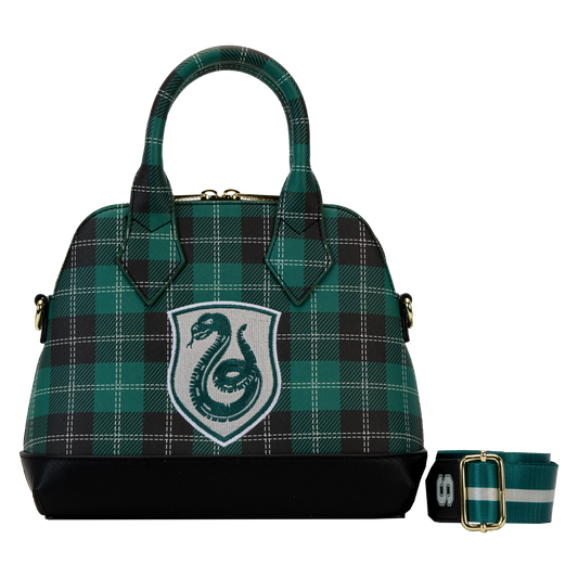 Harry Potter Slytherin Patch Varsity Plaid Crossbody Bag