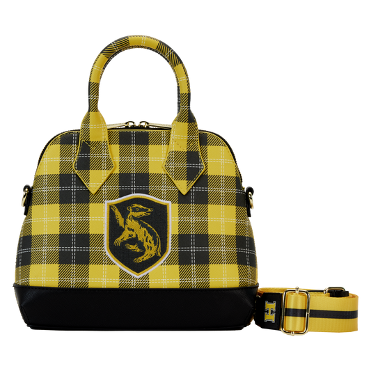 Harry Potter Hufflepuff Patch Varsity Plaid Crossbody Bag