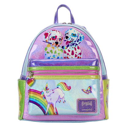 Lisa Frank Holographic Glitter Color Block Mini Backpack