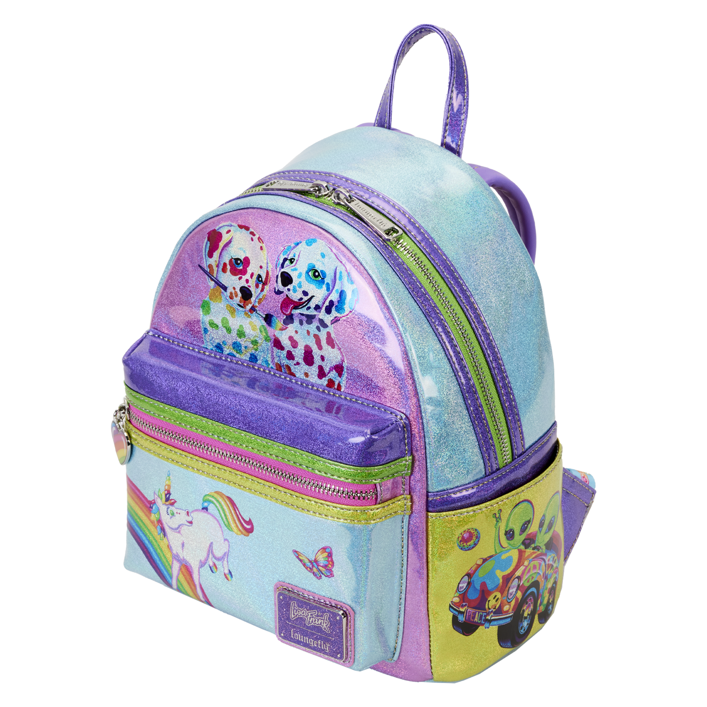 Lisa Frank Holographic Glitter Color Block Mini Backpack