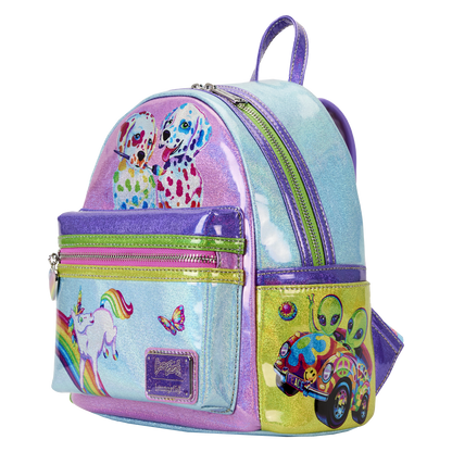 Lisa Frank Holographic Glitter Color Block Mini Backpack