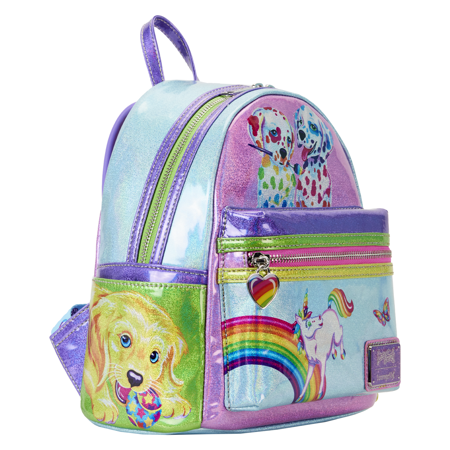 Lisa Frank Holographic Glitter Color Block Mini Backpack