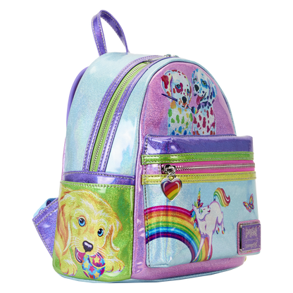 Lisa Frank Holographic Glitter Color Block Mini Backpack