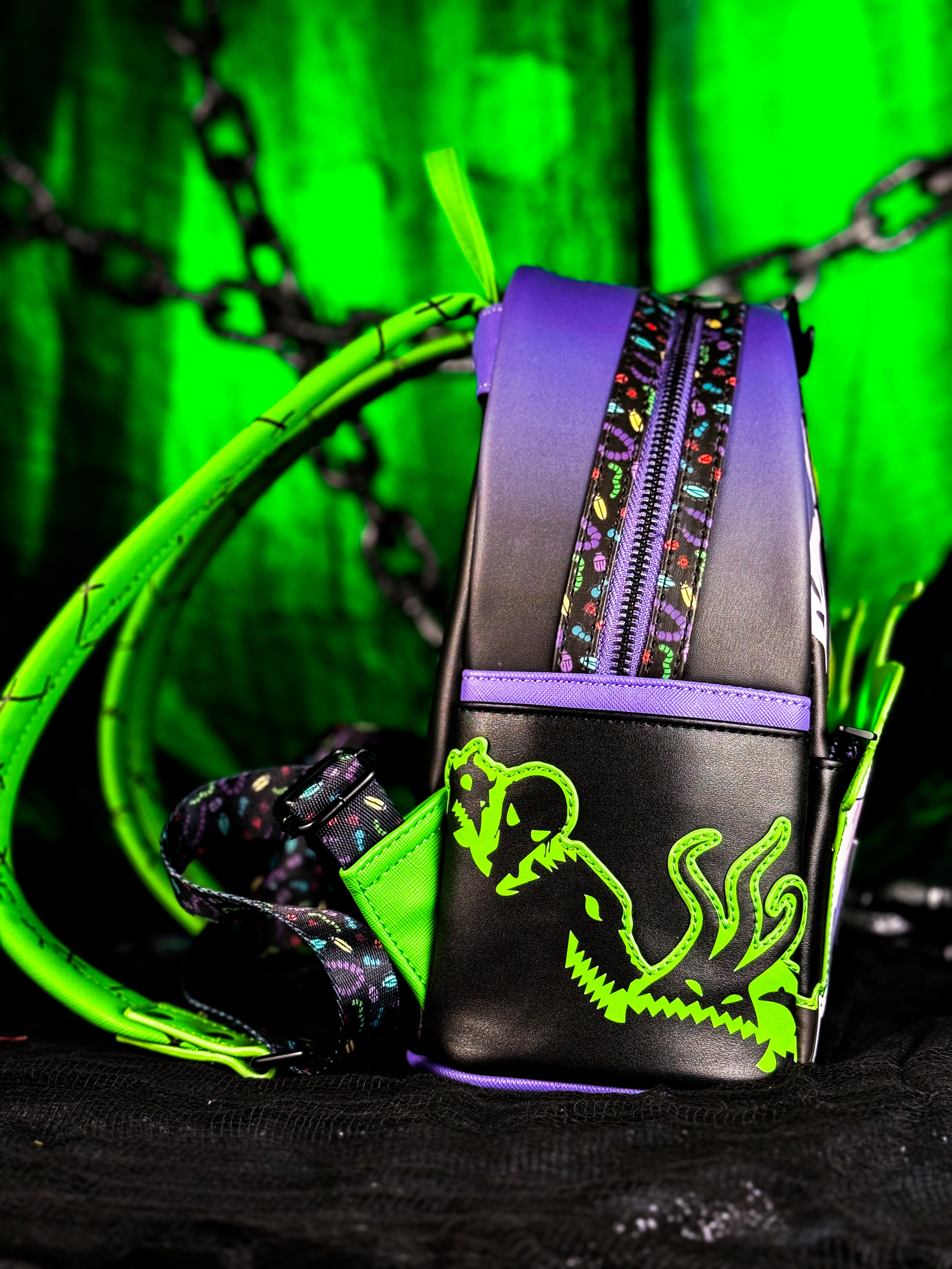 Oogie Boogie Lock Shock and Barrel Light up and Glow in the Dark Mini Backpack