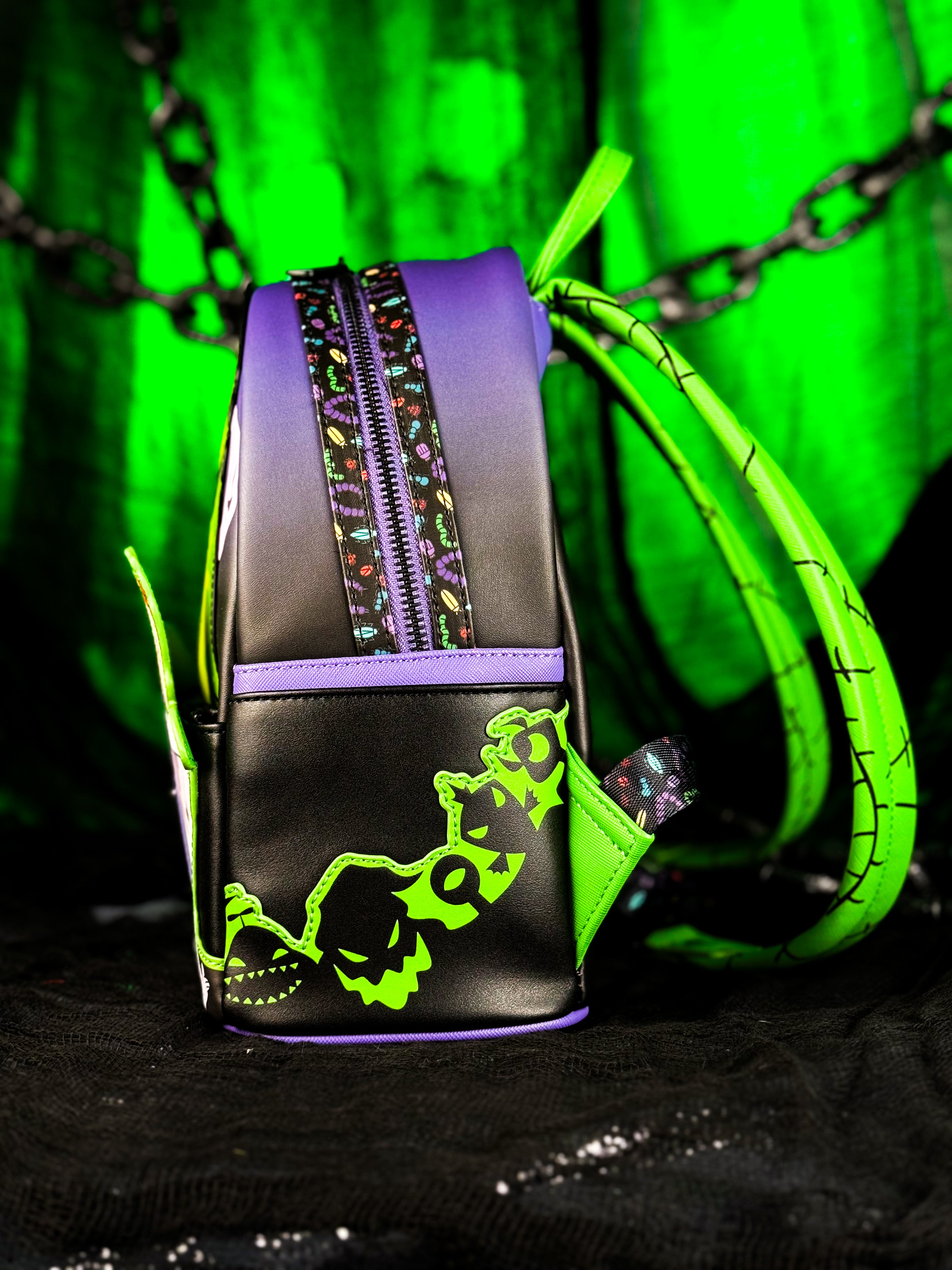 glow in the dark mini backpack Oogie Boogie Lock Shock and Barrel Light up and Glow in the Dark Mini Backpack