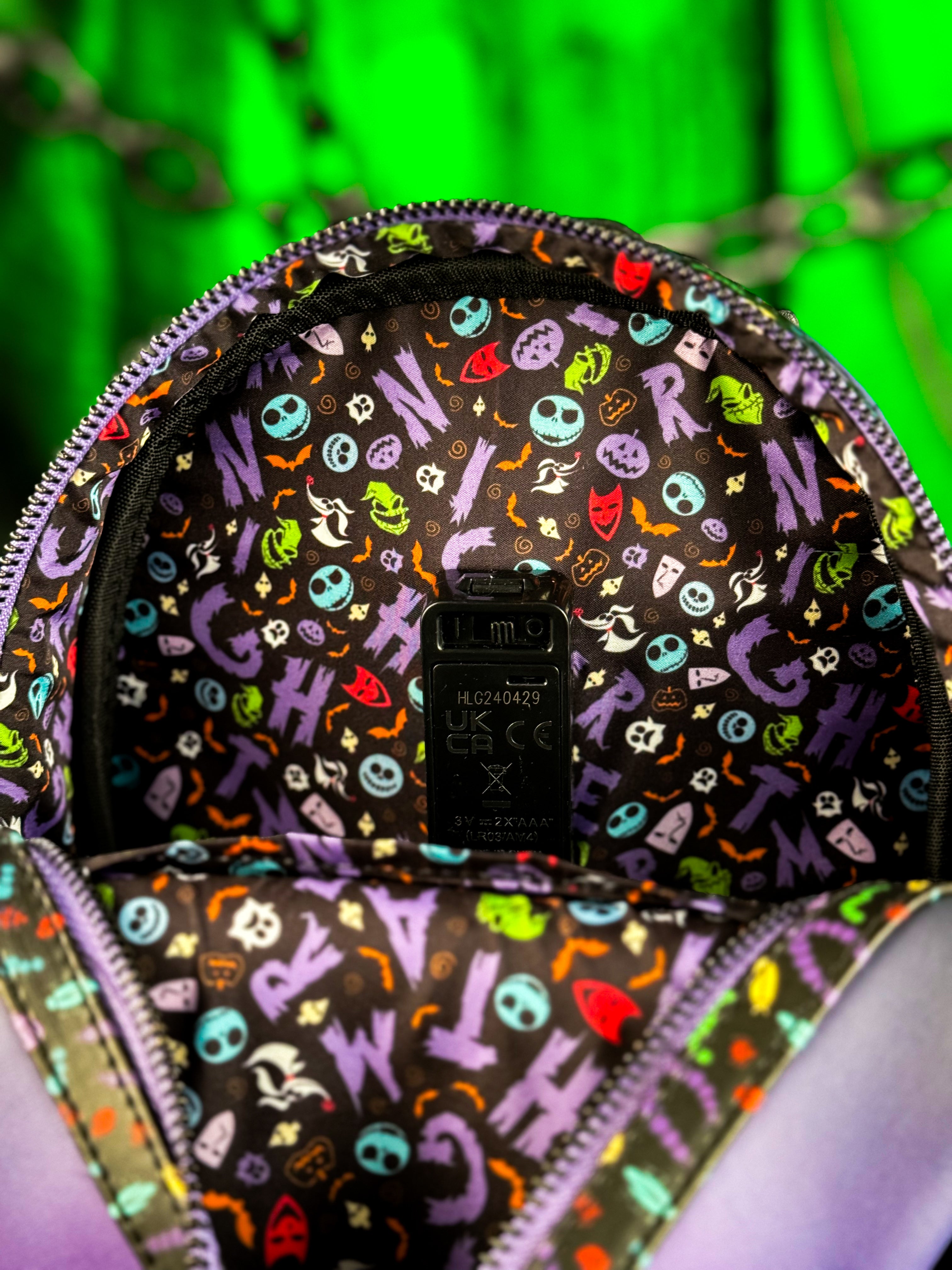 Oogie Boogie Lock Shock and Barrel Light up and Glow in the Dark Mini Backpack 14