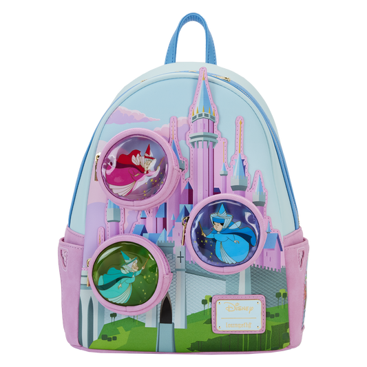 Sleeping Beauty Castle Three Good Fairies Stained Glass Mini Backpack