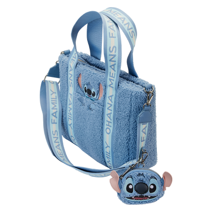 Stitch Plush Sherpa Tote Bag With Coin Bag