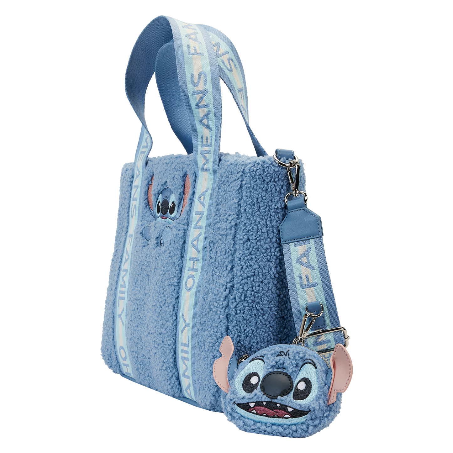 Stitch Plush Sherpa Tote Bag With Coin Bag