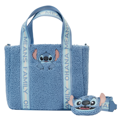 Stitch Plush Sherpa Tote Bag With Coin Bag