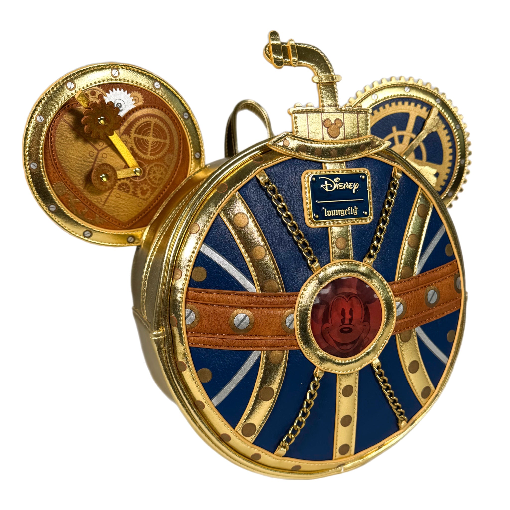 Steampunk Mickey Navy and Gold Mini Backpack 3