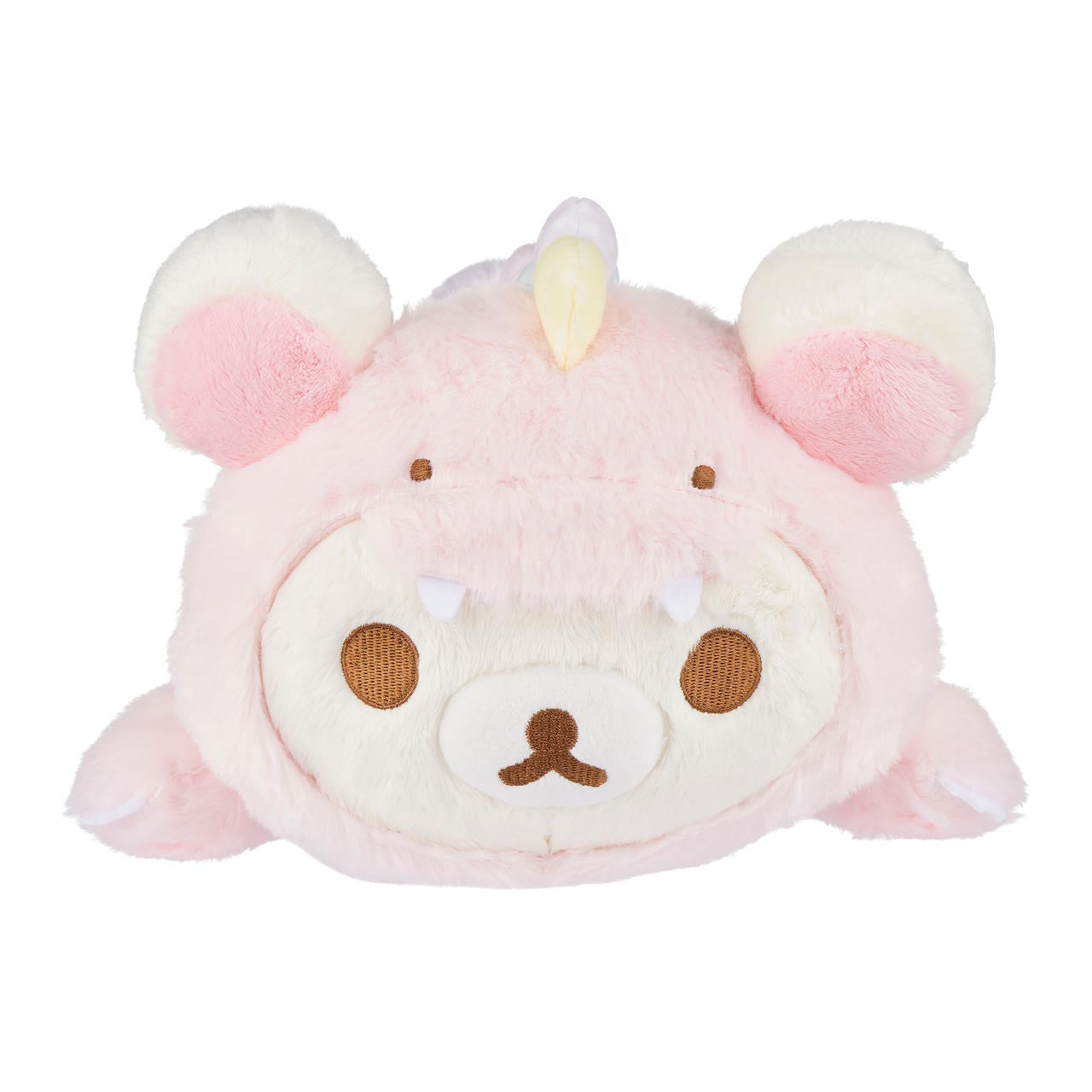 Korilakkuma San-X Original Plays with Dino Laydown Series Plush - Soft Pink