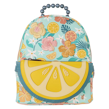 Tropical Lemon Floral Mini Backpack