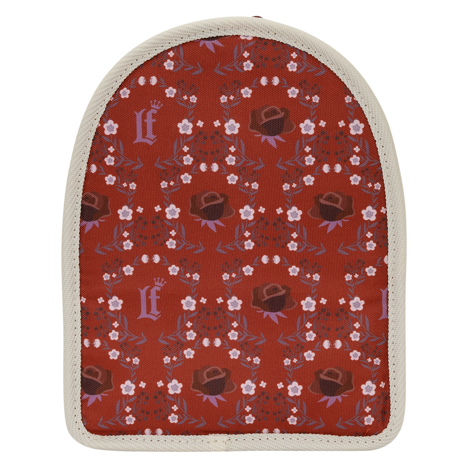 Cream & Red Floral Light-Up Mini Backpack Insert Organizer