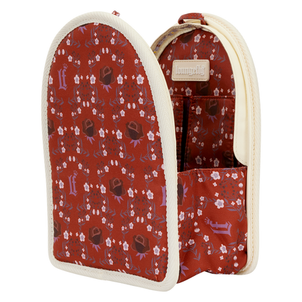 Cream & Red Floral Light-Up Mini Backpack Insert Organizer