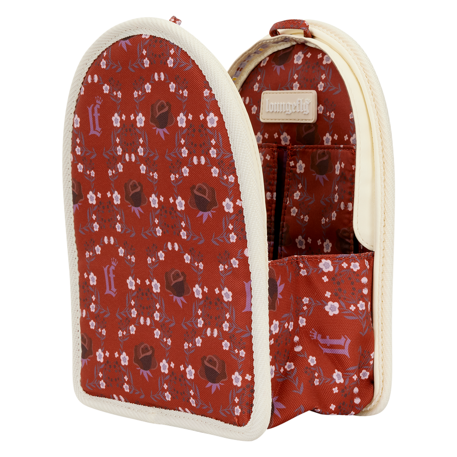 Cream & Red Floral Light-Up Mini Backpack Insert Organizer