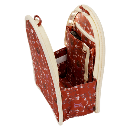 Cream & Red Floral Light-Up Mini Backpack Insert Organizer