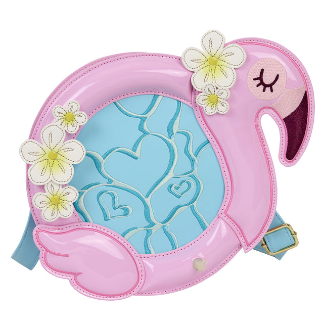 Flamingo Pool Float Figural Crossbody Bag with Coin Bag