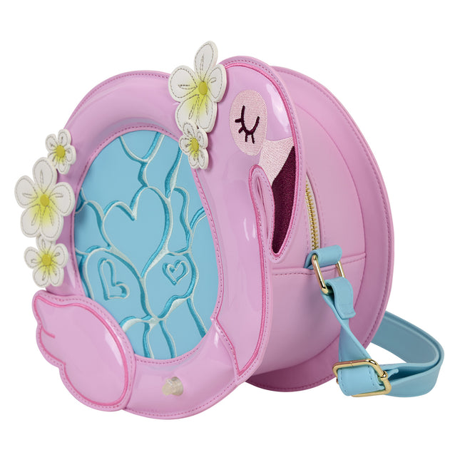 Flamingo Pool Float Figural Crossbody Bag with Coin Bag