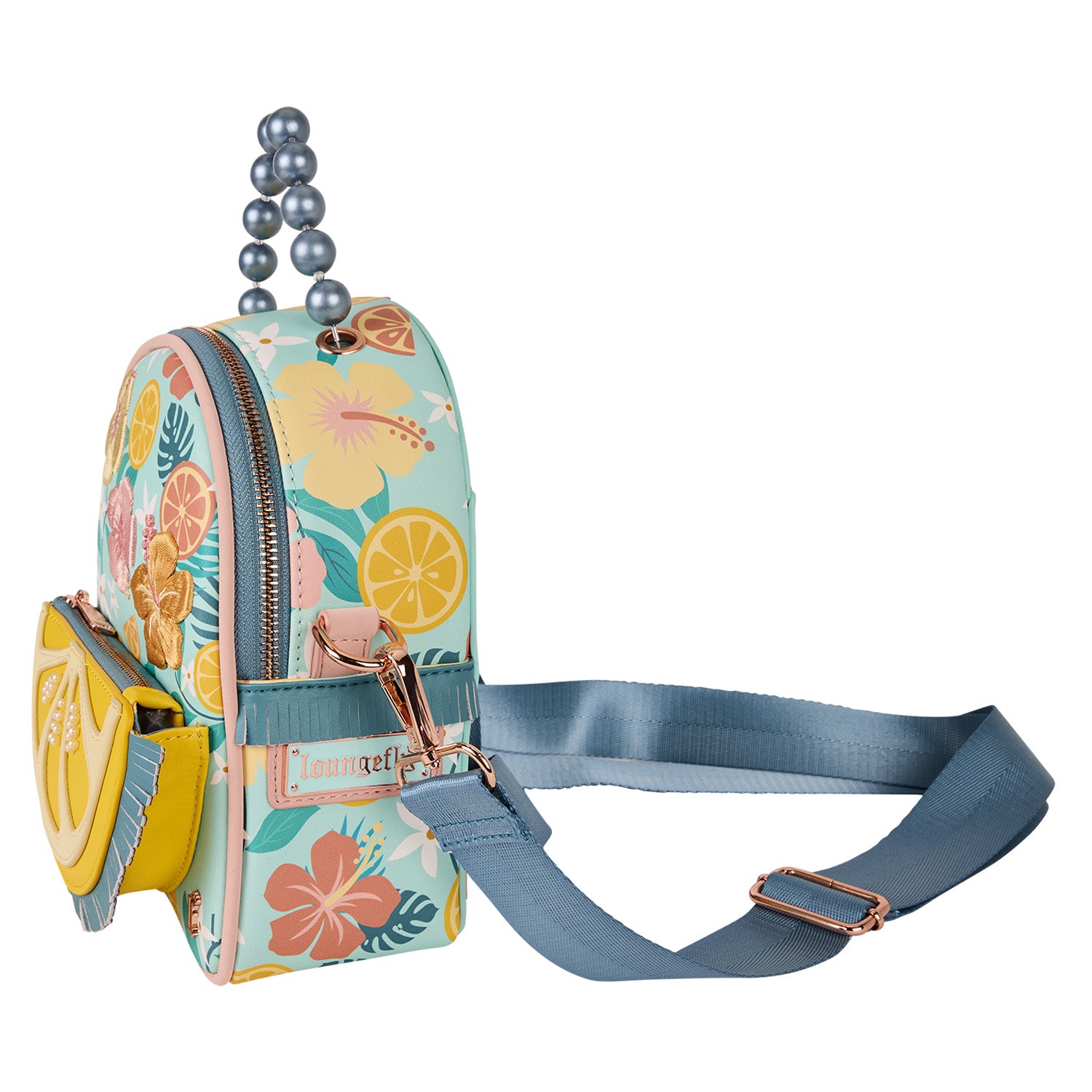 Tropical Lemon Floral Convertible Mini Backpack & Crossbody Bag