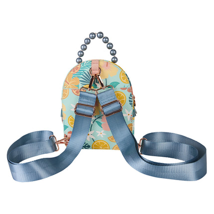 Tropical Lemon Floral Convertible Mini Backpack & Crossbody Bag