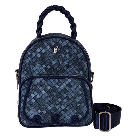 LOUNGEFLY DENIM COVERTIBLE MINI BACKPACK