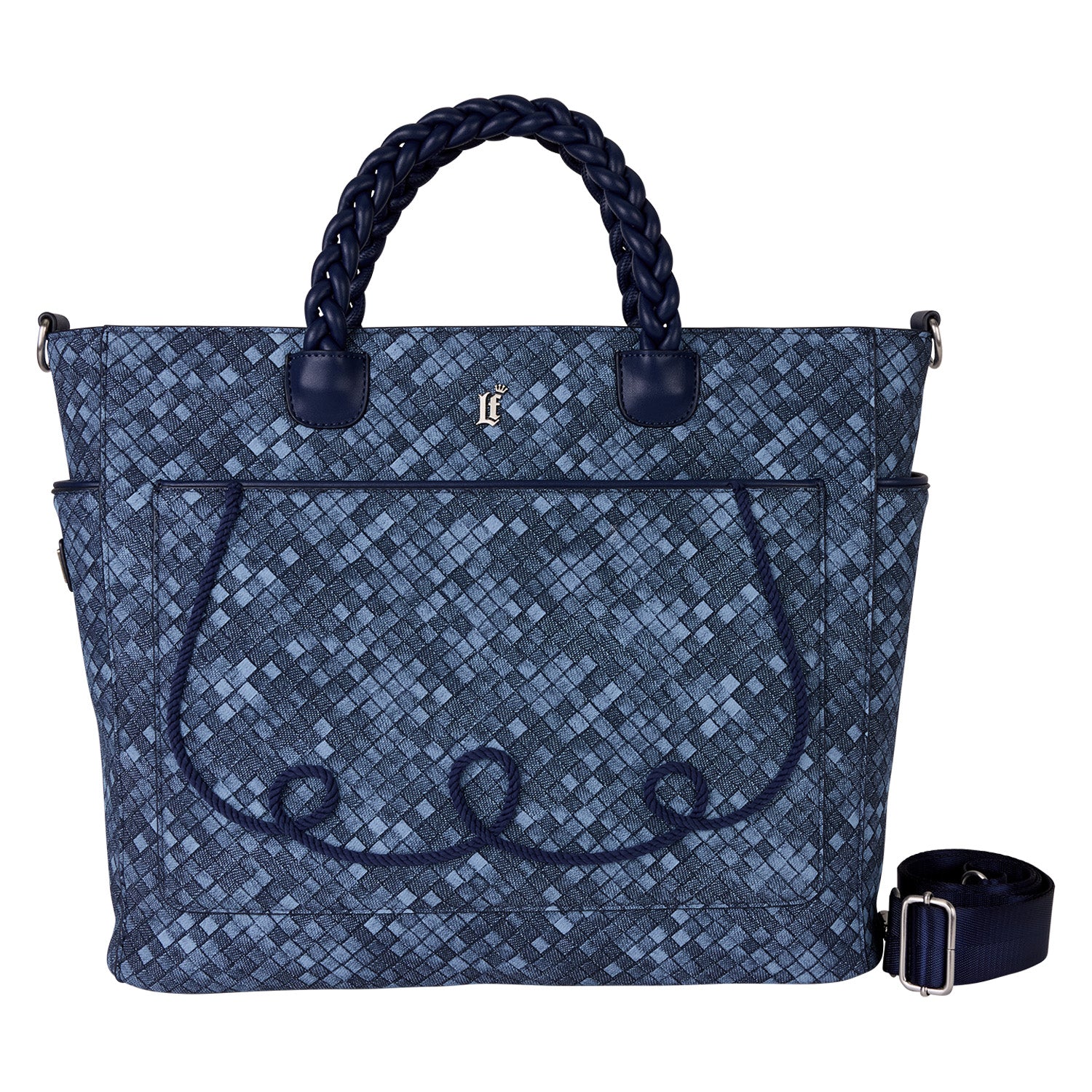 LOUNGEFLY DENIM CONVERTIBLE TOTE