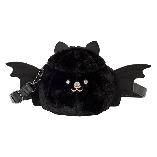 Plush Bat Figural Crossbody Bag