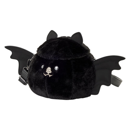 Plush Bat Figural Crossbody Bag