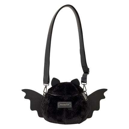Plush Bat Figural Crossbody Bag