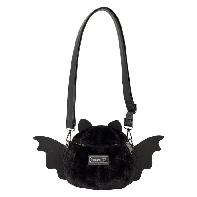 Plush Bat Figural Crossbody Bag