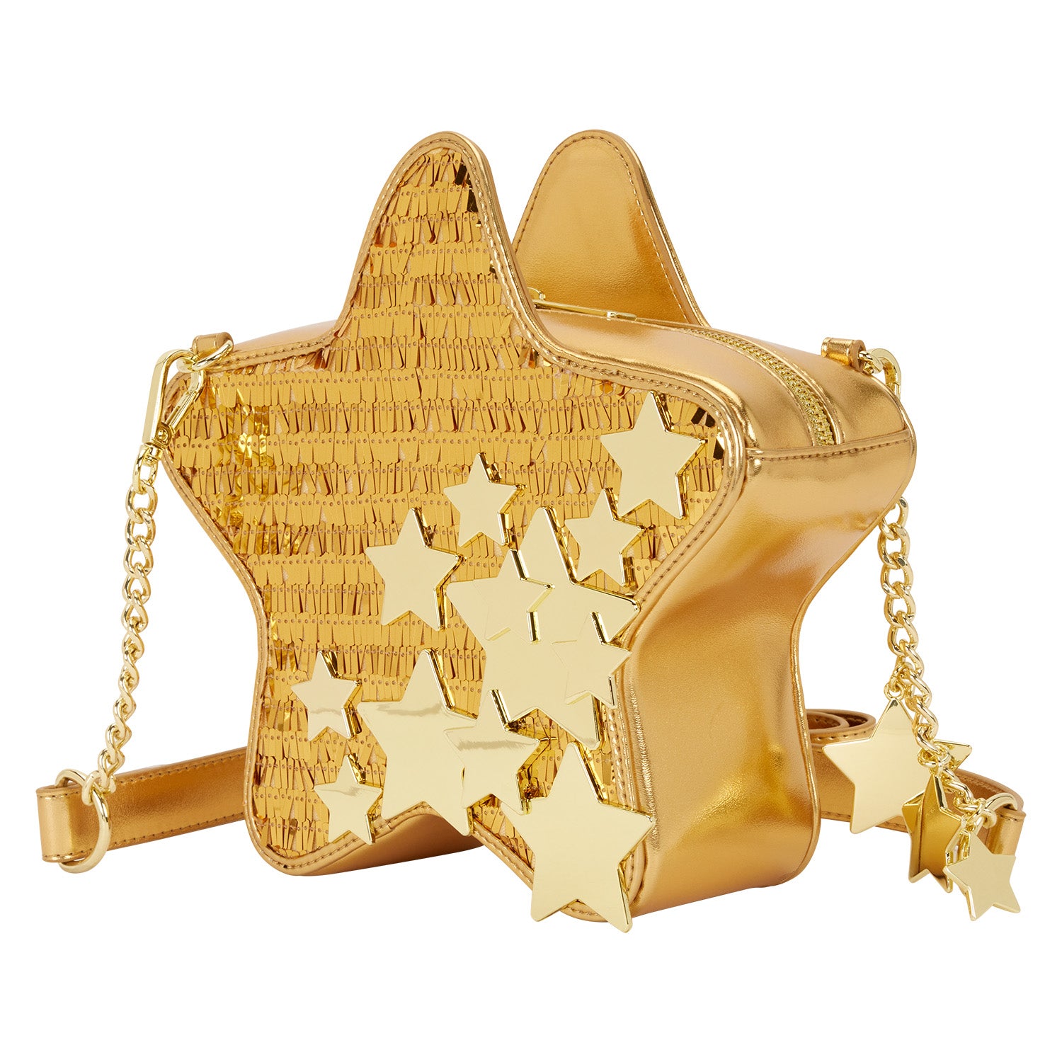 Figural Gold Star Sequin Crossbody Bag 2