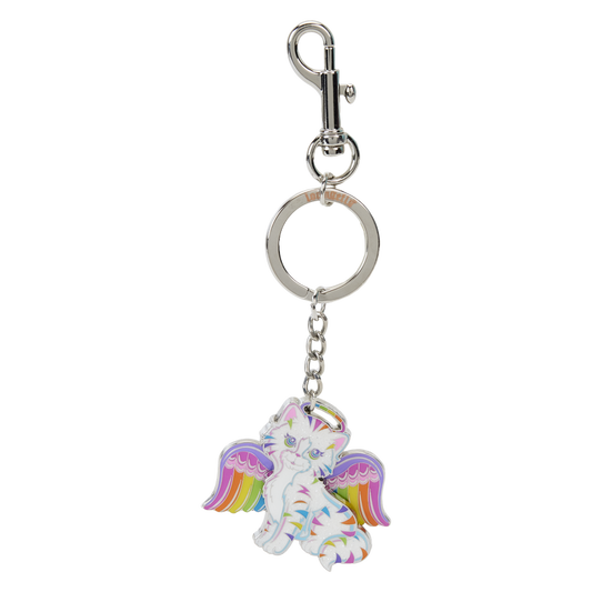 Lisa Frank Holographic Glitter Angel Kitty Moving Keychain