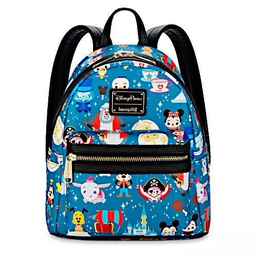 Disney Parks Chibi Characters Treats & Attractions AOP Mini Backpack