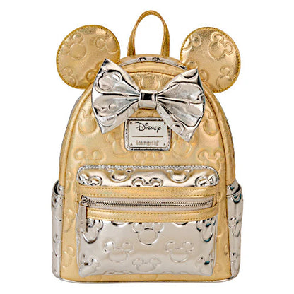 Minnie Mouse Metallic Gold & Silver Quilted Mini Backpack